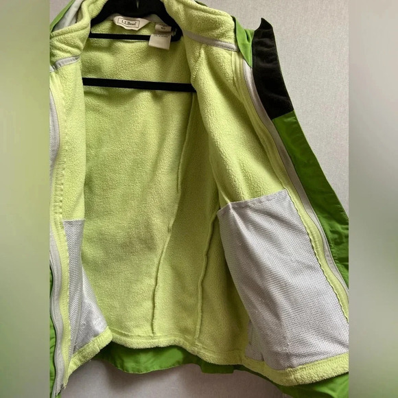 L.L. Bean short jacket with removable neon green  fleece vest Sz M - Picture 4 of 13